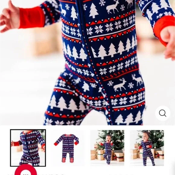 Bums & Roses Christmas Bamboo Rompers 9-12m - Picture 6 of 7
